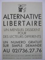 Affiche pour Alternative Libertaire Une mensuel dissident pour des lecteurs différents (Bruxelles)